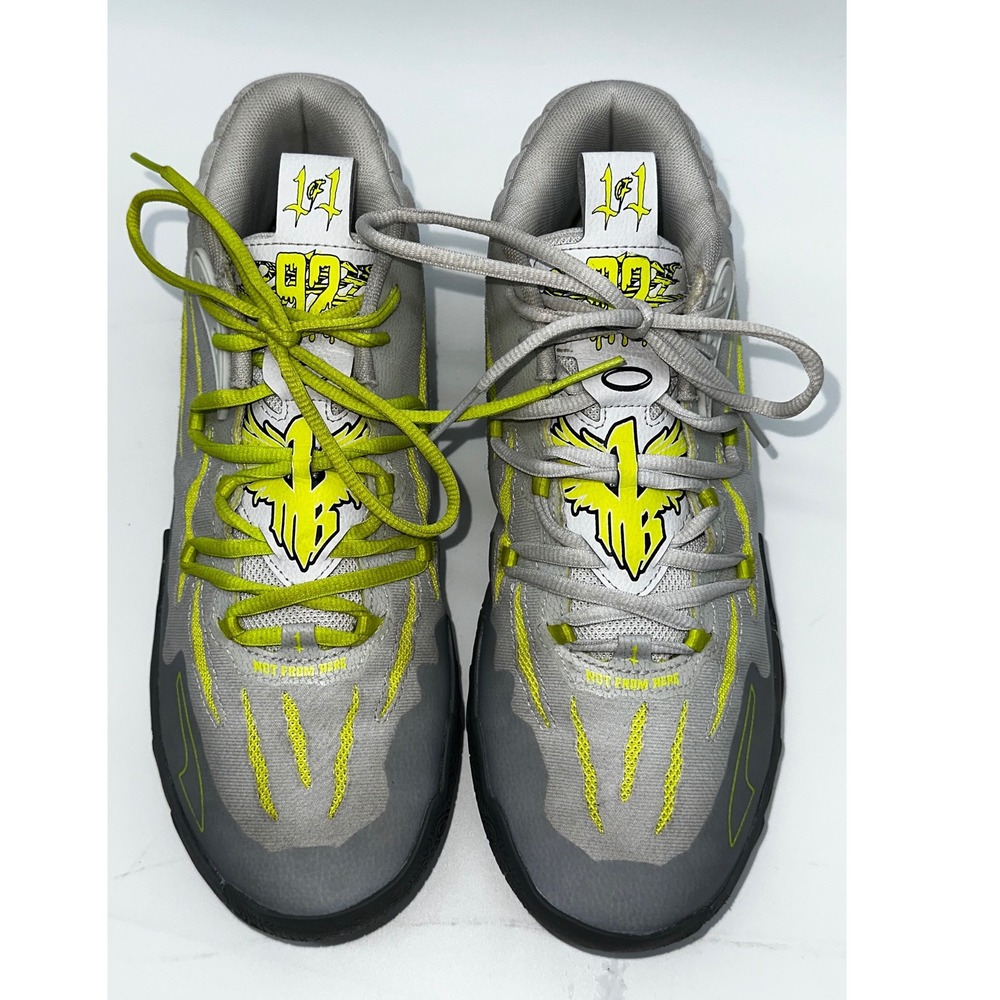 Puma Melo 01 of One Rare Basketball Shoes Gray Yellow Mens Size 10‎